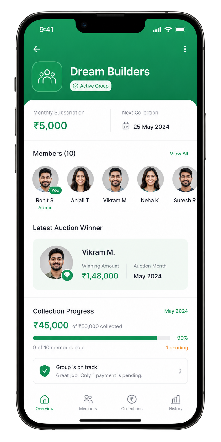 LoanApp app Chit Funds screen